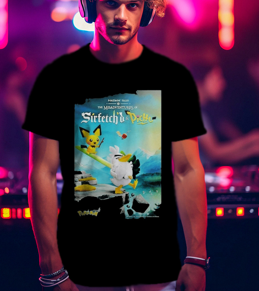 Pokémon Tales The Misadventures Of Sirfetch'd And Pichu Adventure Scene T-Shirt