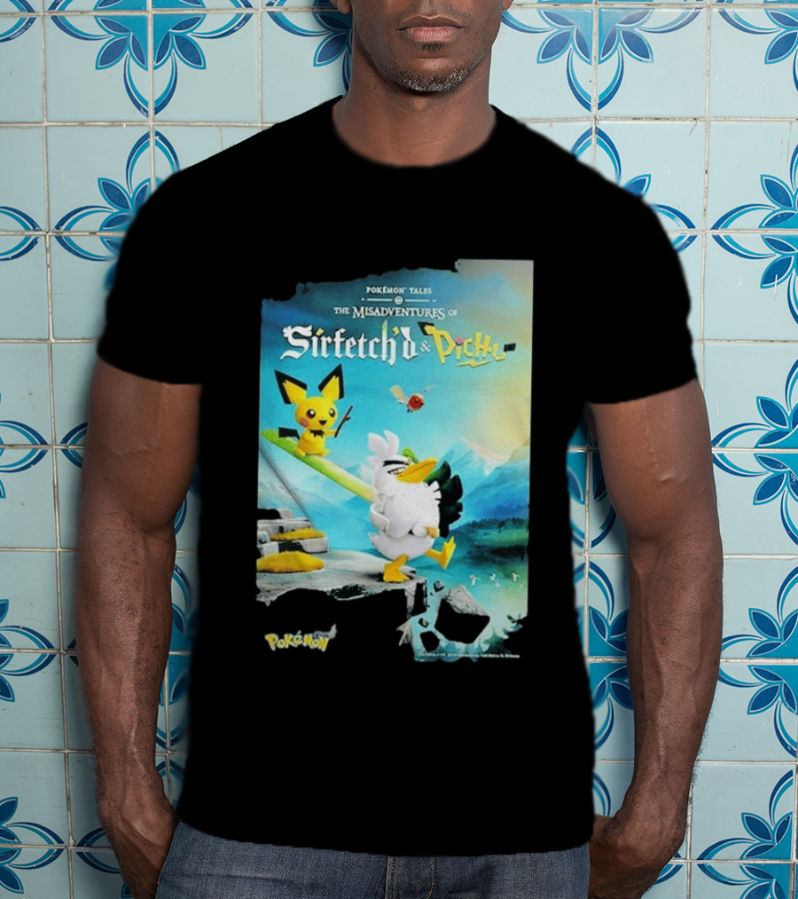 Pokémon Tales The Misadventures Of Sirfetch'd And Pichu Adventure Scene T-Shirt