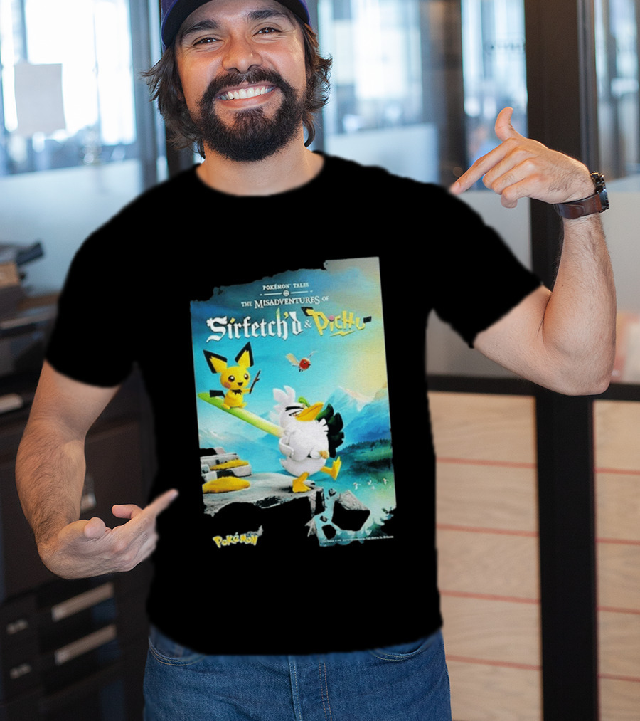 Pokémon Tales The Misadventures Of Sirfetch'd And Pichu Adventure Scene T-Shirt