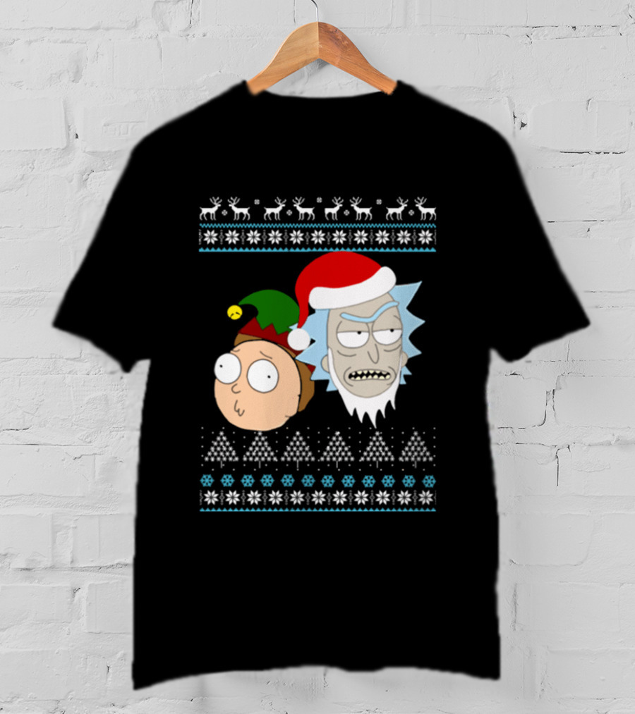 Rick Santa Morty Elf Christmas Sweater T-Shirt