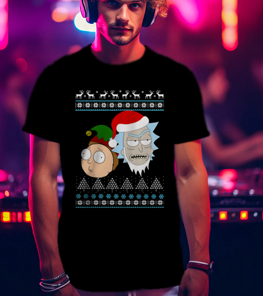 Rick Santa Morty Elf Christmas Sweater T-Shirt