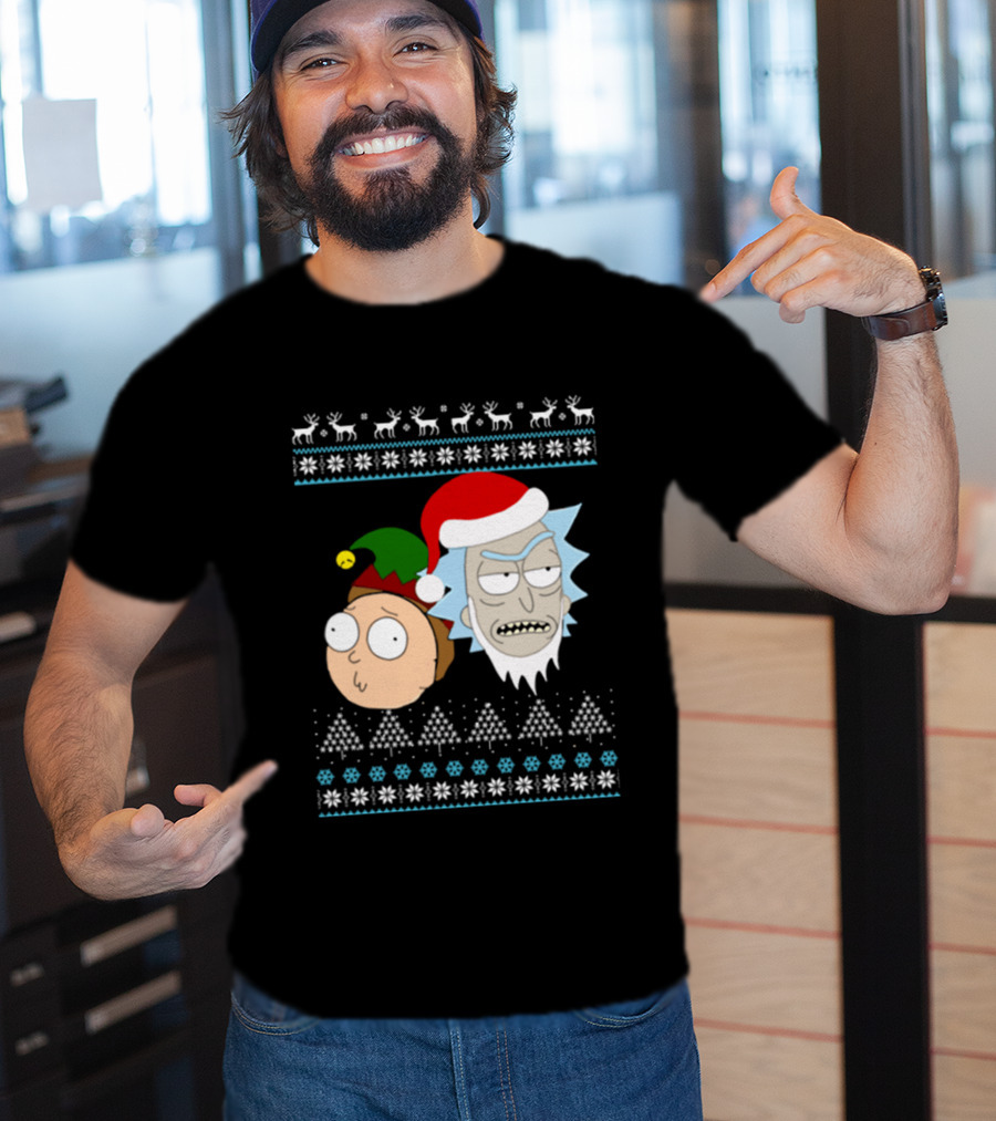 Rick Santa Morty Elf Christmas Sweater T-Shirt