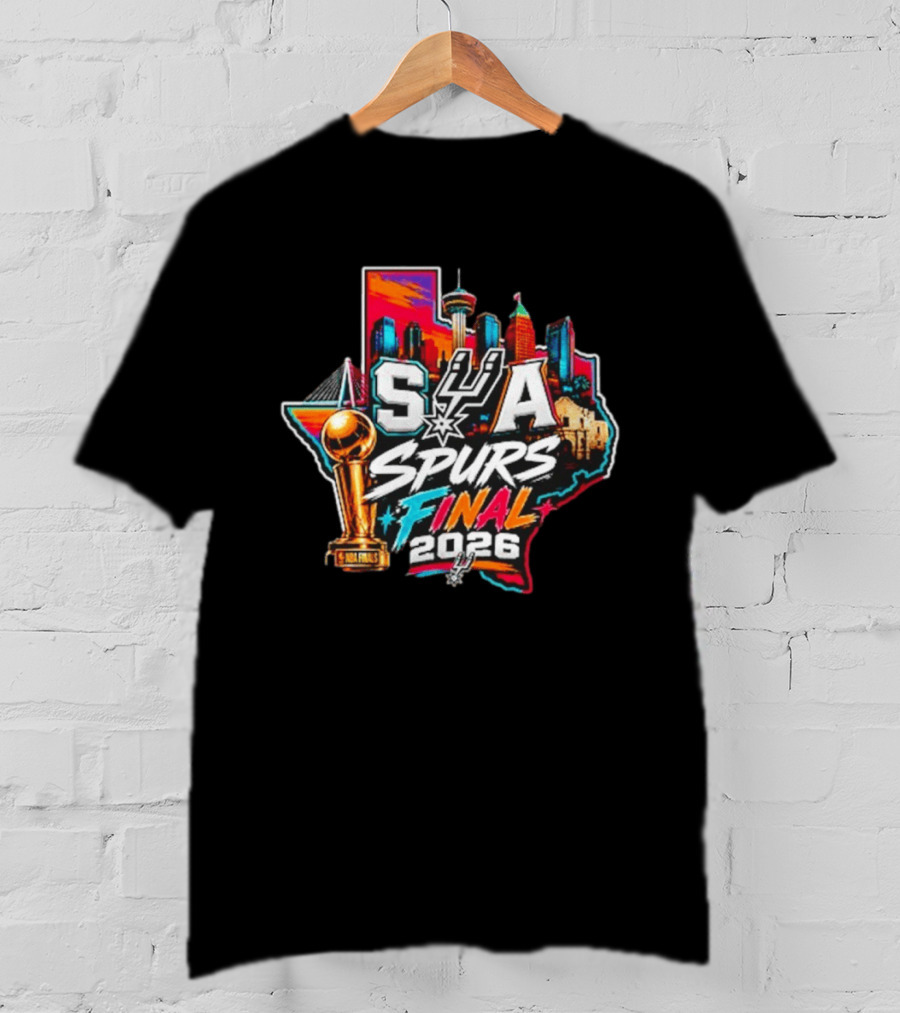 San Antonio Spurs 2026 Final Trophy Texas Skyline SA Spurs T-Shirt