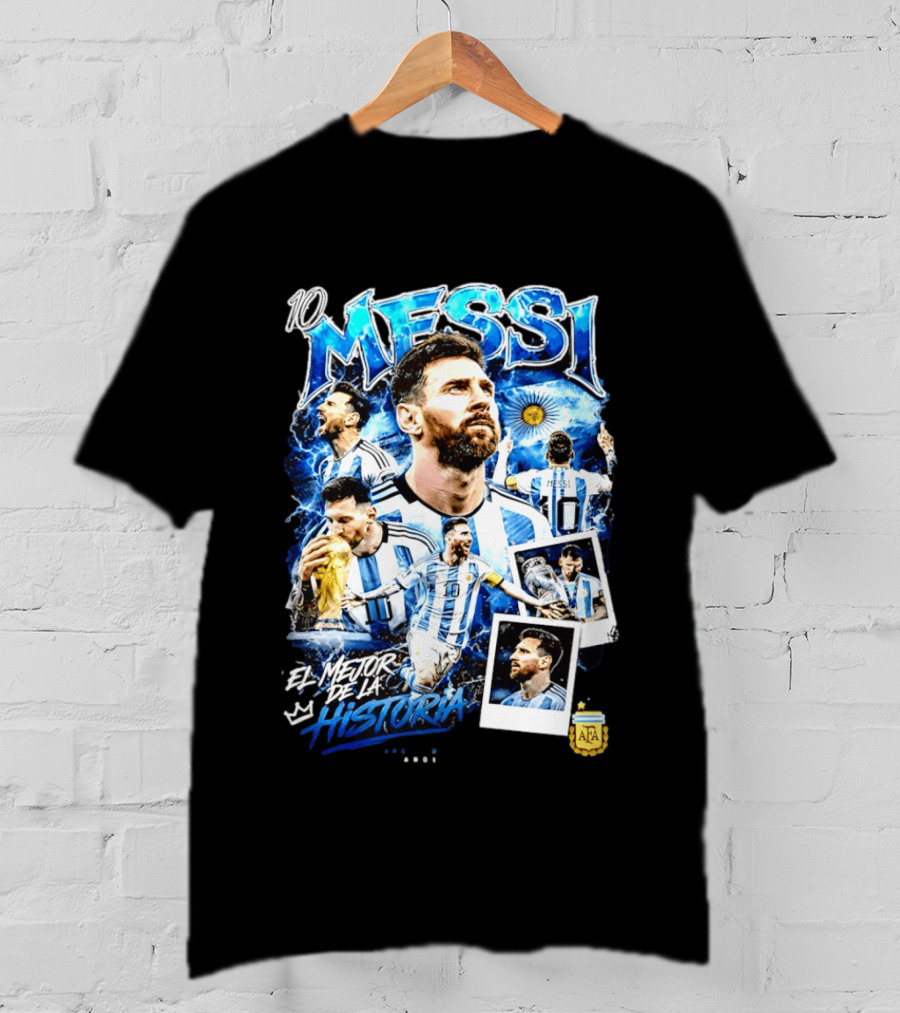 10 Messi El Mejor De La Historia Argentina AFA World Cup T-Shirt