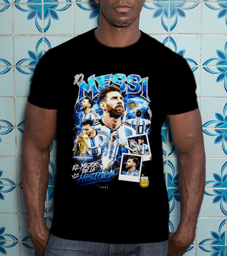 10 Messi El Mejor De La Historia Argentina AFA World Cup T-Shirt