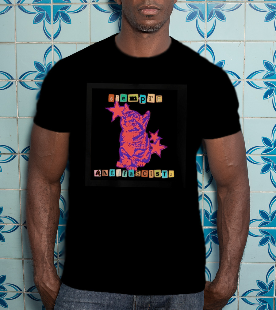 Siempre Antifascista Cat Star Blocks T-Shirt