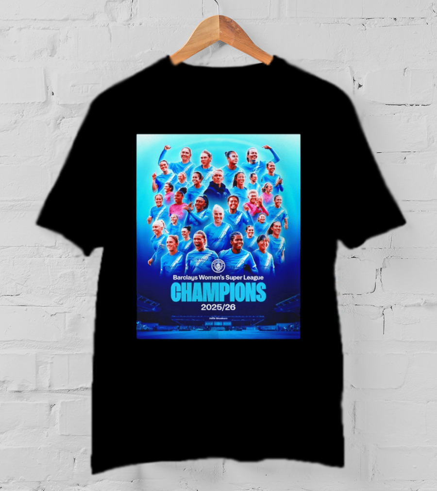 Barclays Women's Super League Champions 2025 2026 Manchester City FC T-Shirt