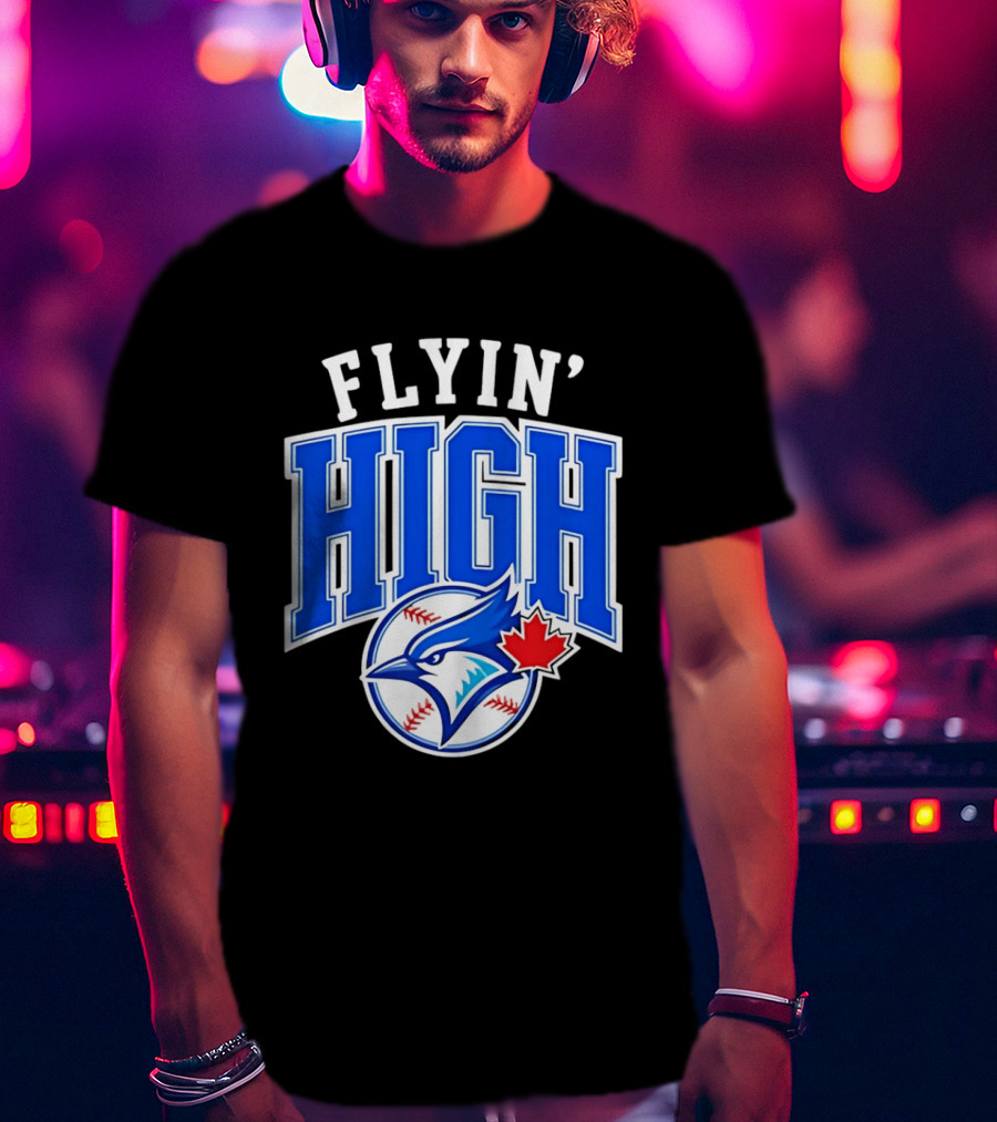 Flyin' High Toronto Blue Jays Maple Leaf Baseball Team T-Shirt