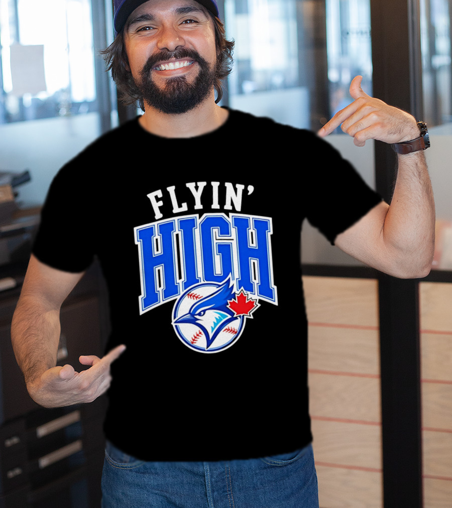 Flyin' High Toronto Blue Jays Maple Leaf Baseball Team T-Shirt