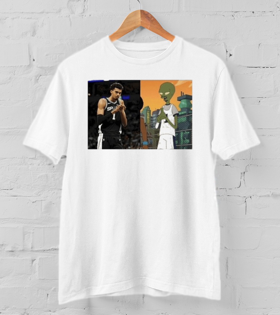 2026 Victor Wembanyama Spurs Alien Meme Basketball Fans T-Shirt
