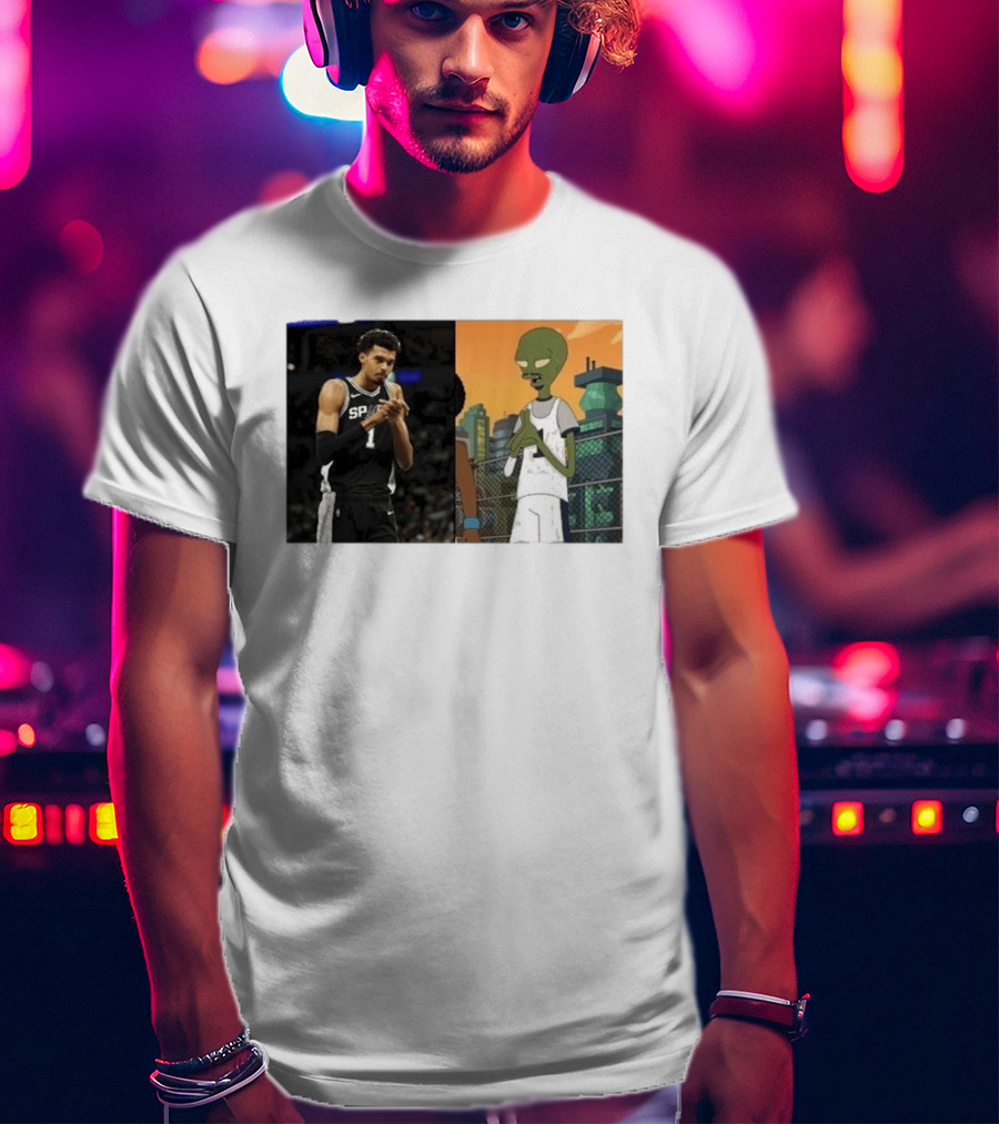 2026 Victor Wembanyama Spurs Alien Meme Basketball Fans T-Shirt