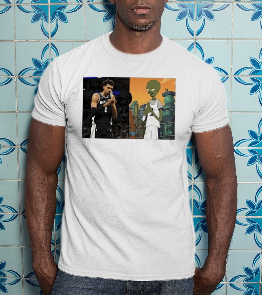 2026 Victor Wembanyama Spurs Alien Meme Basketball Fans T-Shirt
