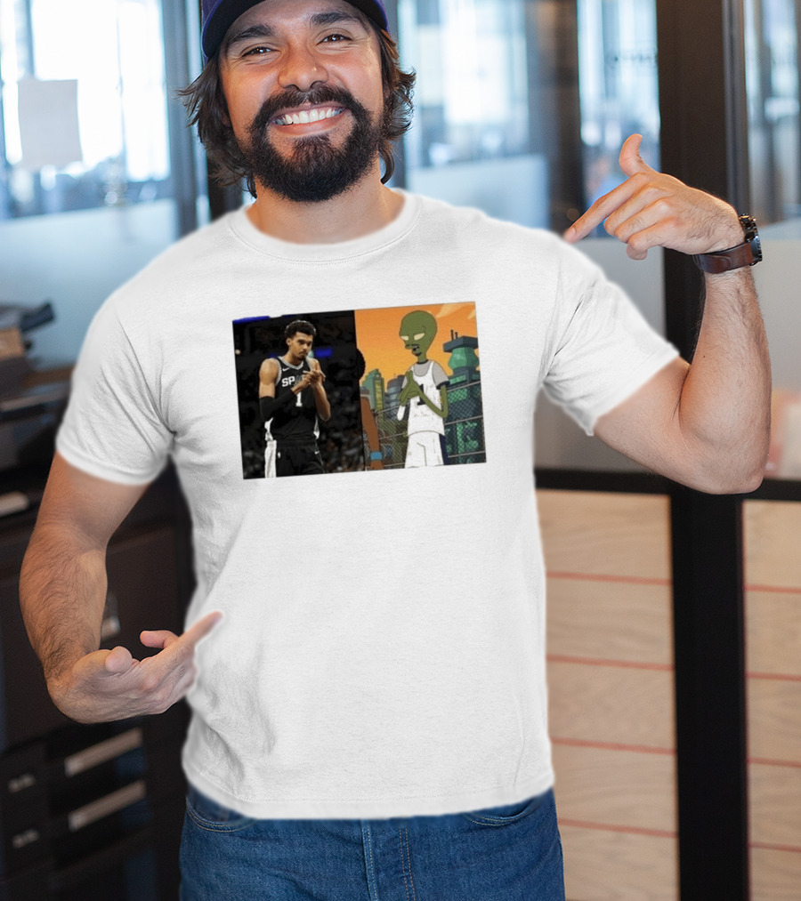 2026 Victor Wembanyama Spurs Alien Meme Basketball Fans T-Shirt