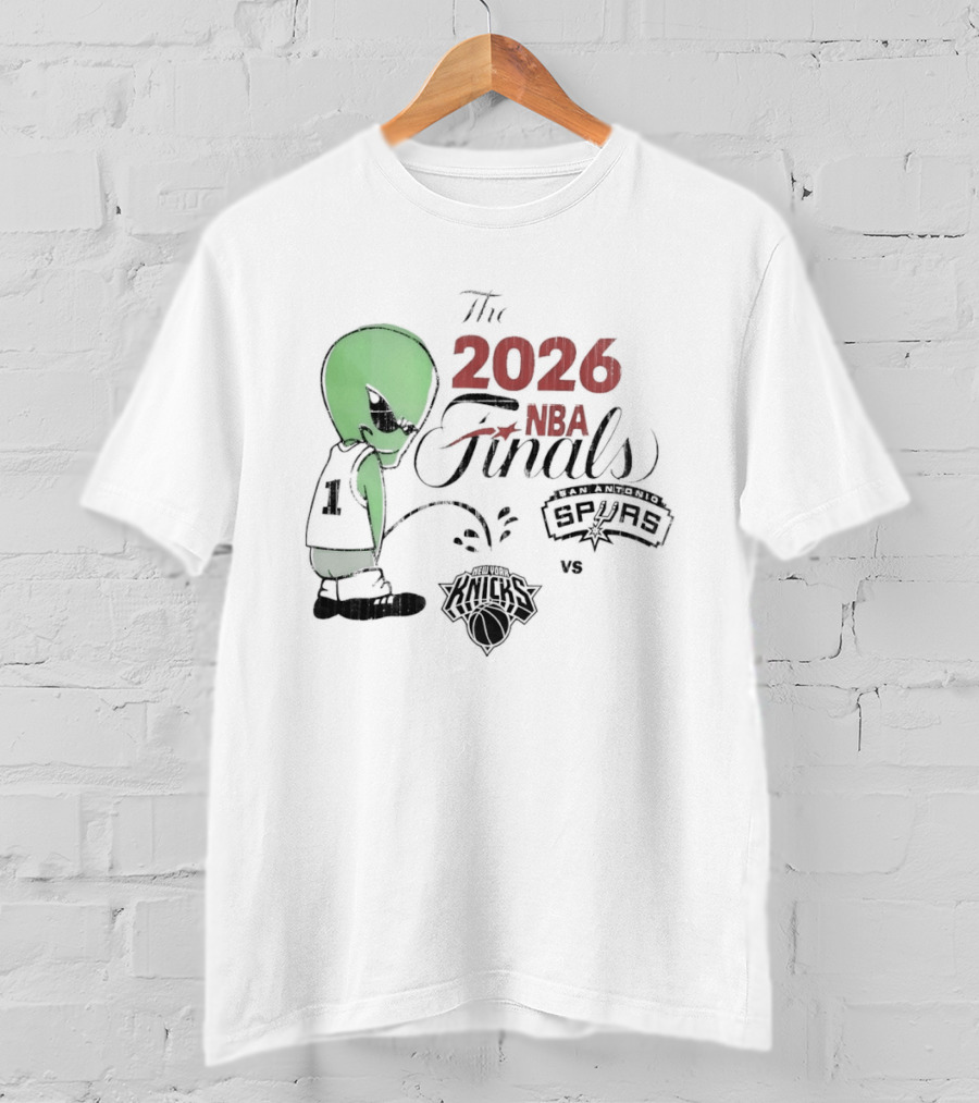 The 2026 NBA Finals Spurs Alien Vs Knicks Basketball T-Shirt
