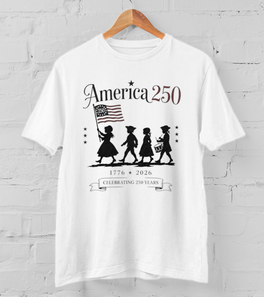 America 250 Celebrating 250 Years 1776 2026 Fourth Of July Anniversary T-Shirt