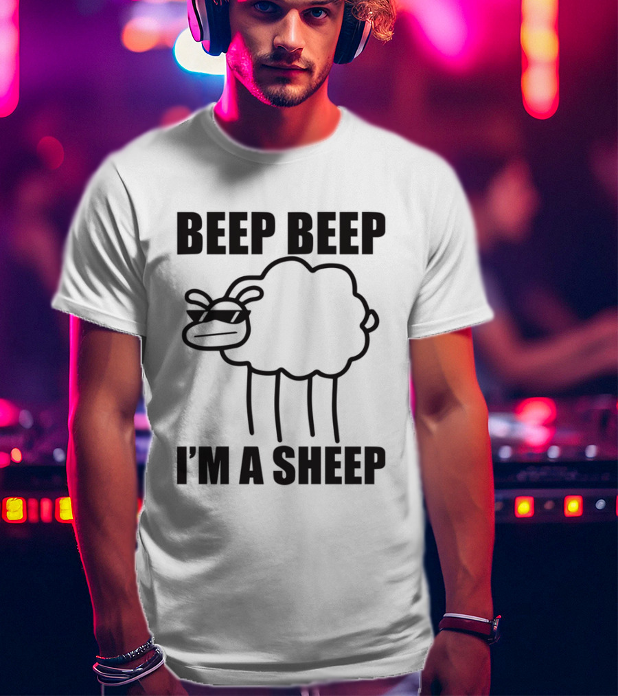 ASDFMOVIE10 Beep Beep I'm A Sheep Racerback Tank T-Shirt