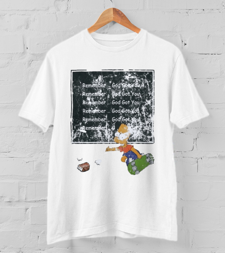 Boneyard Bart Remember God Got You Skateboard T-Shirt
