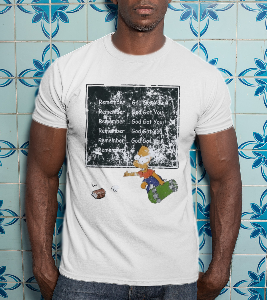 Boneyard Bart Remember God Got You Skateboard T-Shirt
