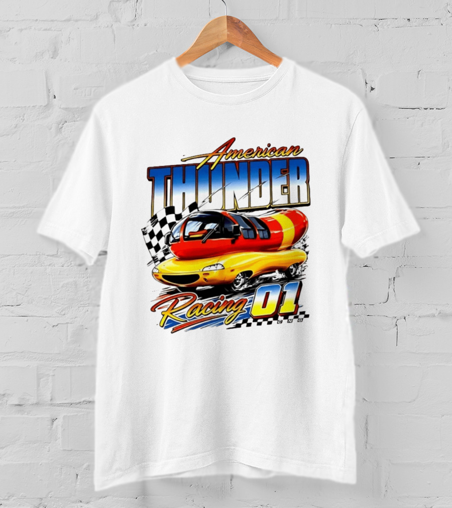 Oscar Mayer American Thunder Racing 01 Car Checkered Flag T-Shirt