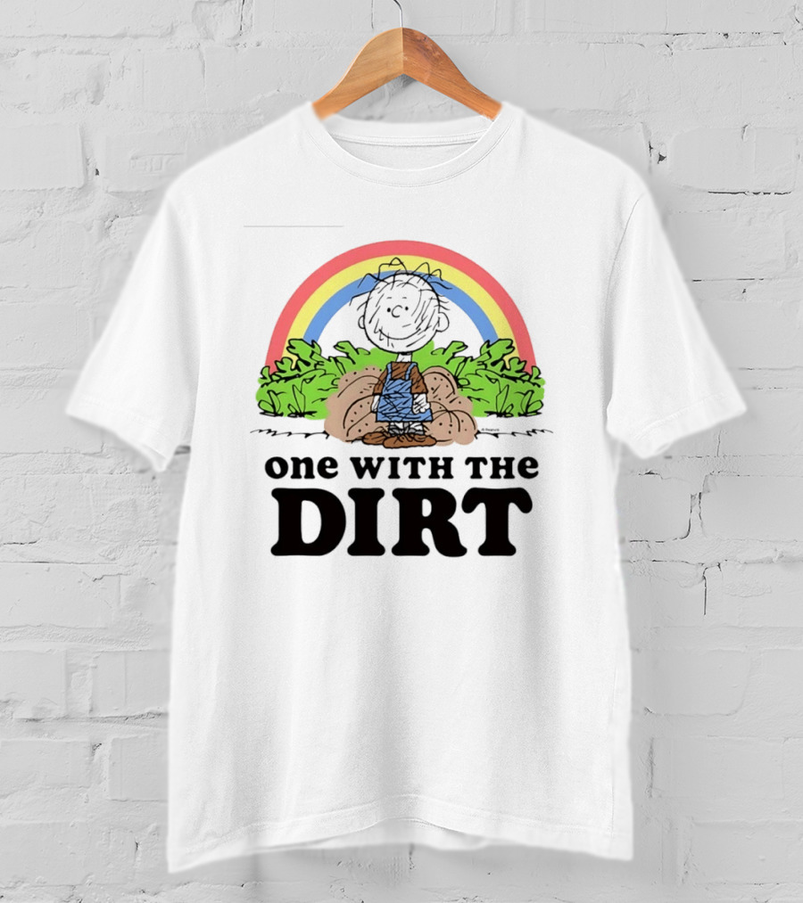 Peanuts Pig Pen One With The Dirt Rainbow And Leaves T-Shirt