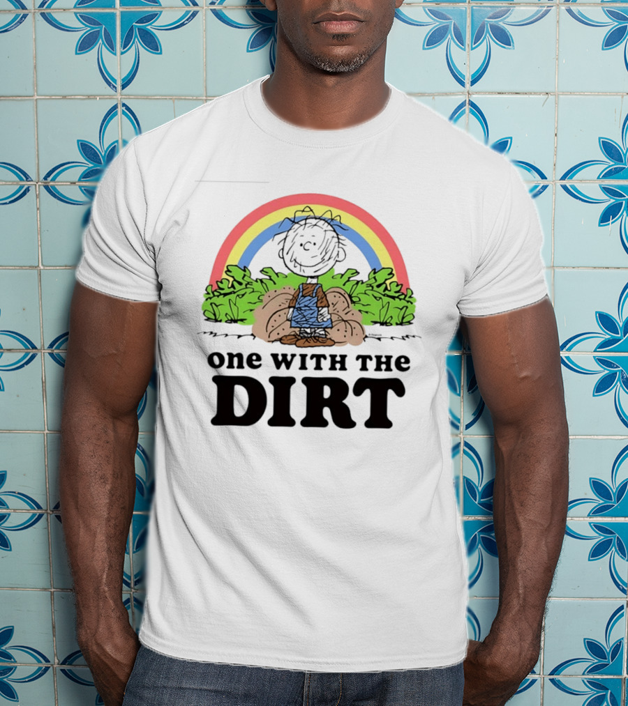Peanuts Pig Pen One With The Dirt Rainbow And Leaves T-Shirt