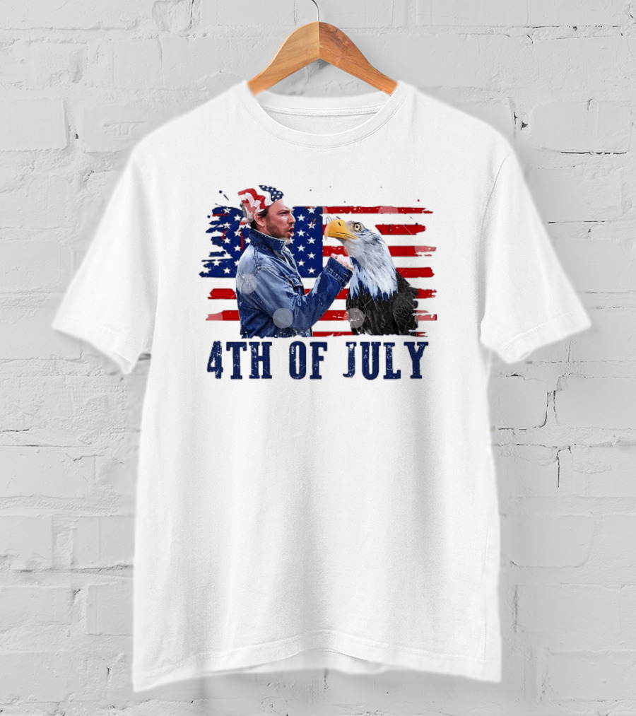 Charlie Kelly Rock Flag Eagle 4th Of July Patriotic Eagle Comedy T-Shirt
