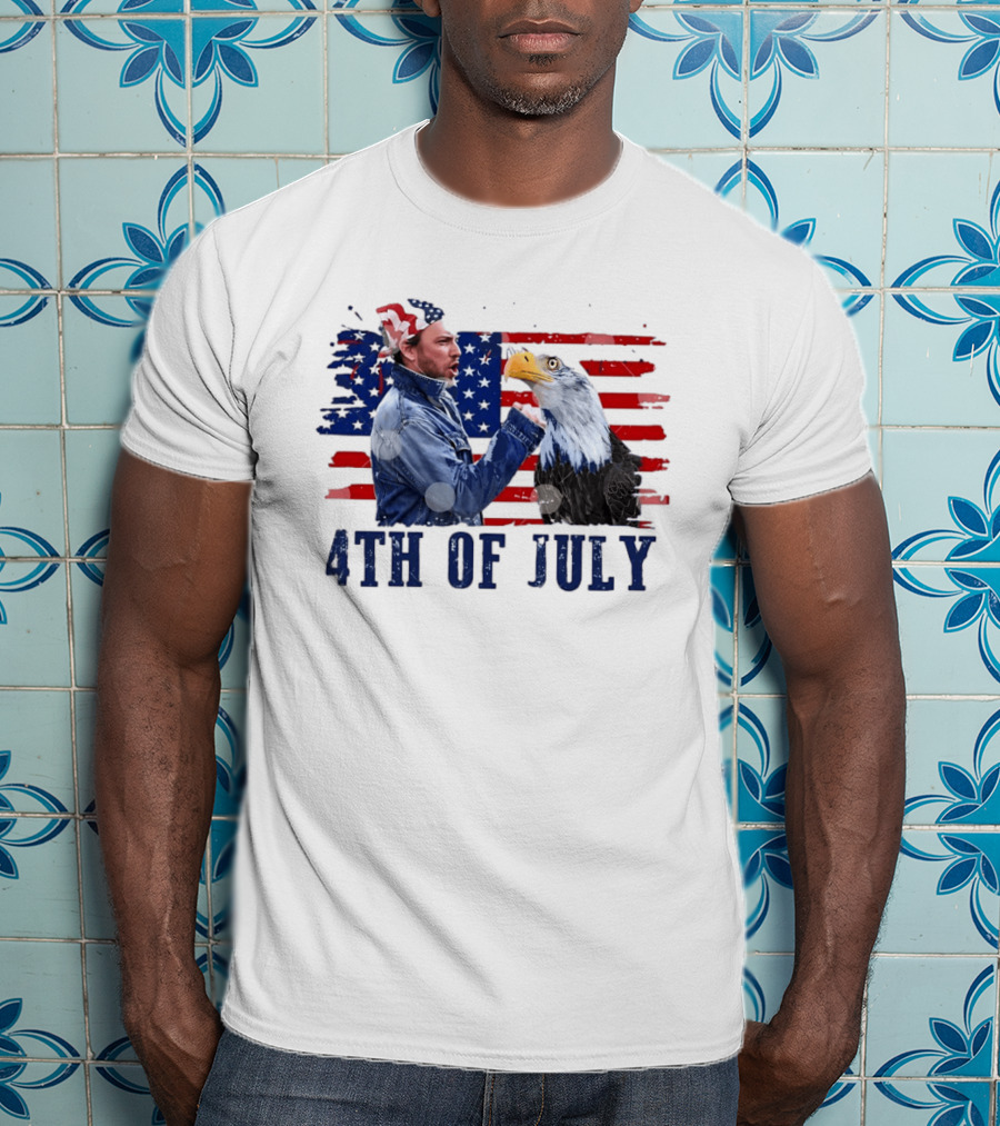 Charlie Kelly Rock Flag Eagle 4th Of July Patriotic Eagle Comedy T-Shirt