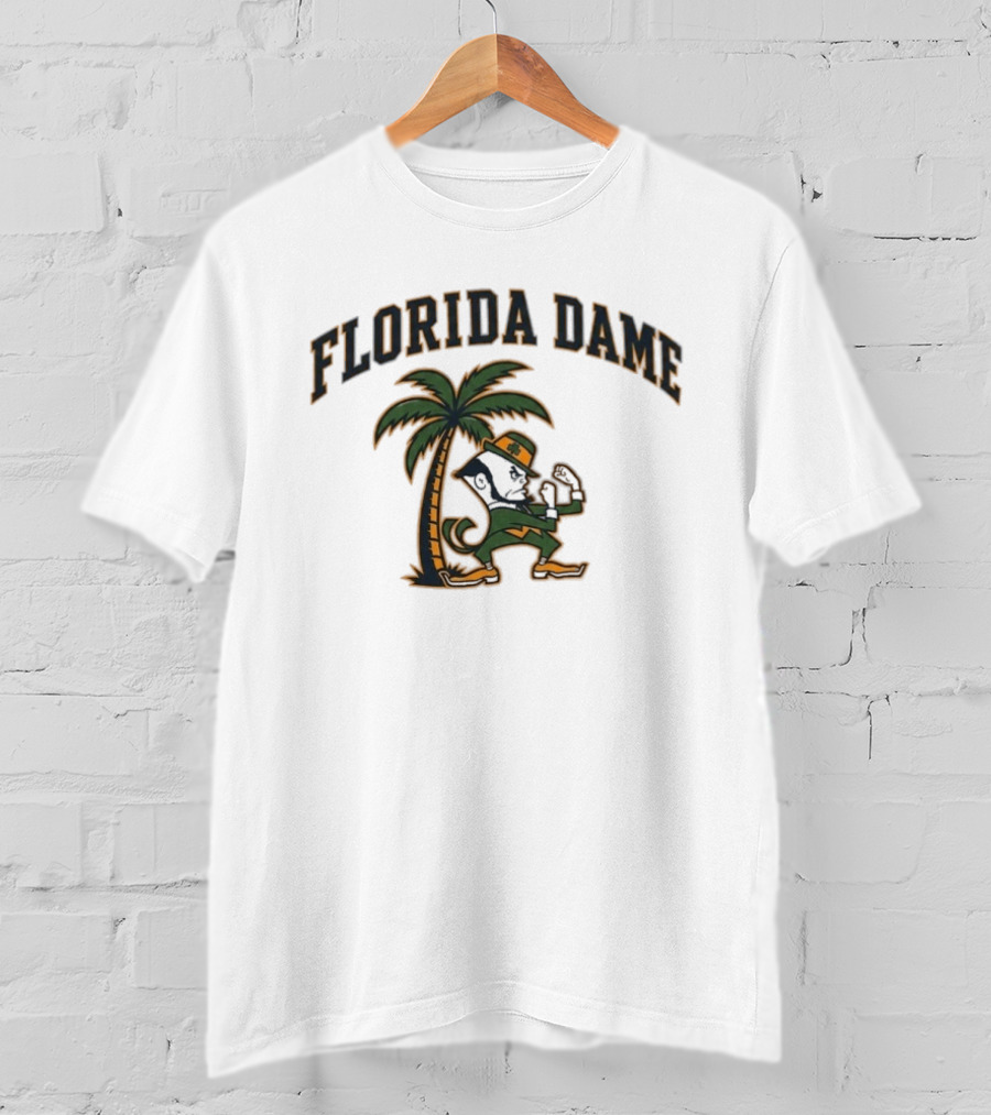 Florida Dame Notre Dame Fighting Irish Palm Tree Leprechaun T-Shirt