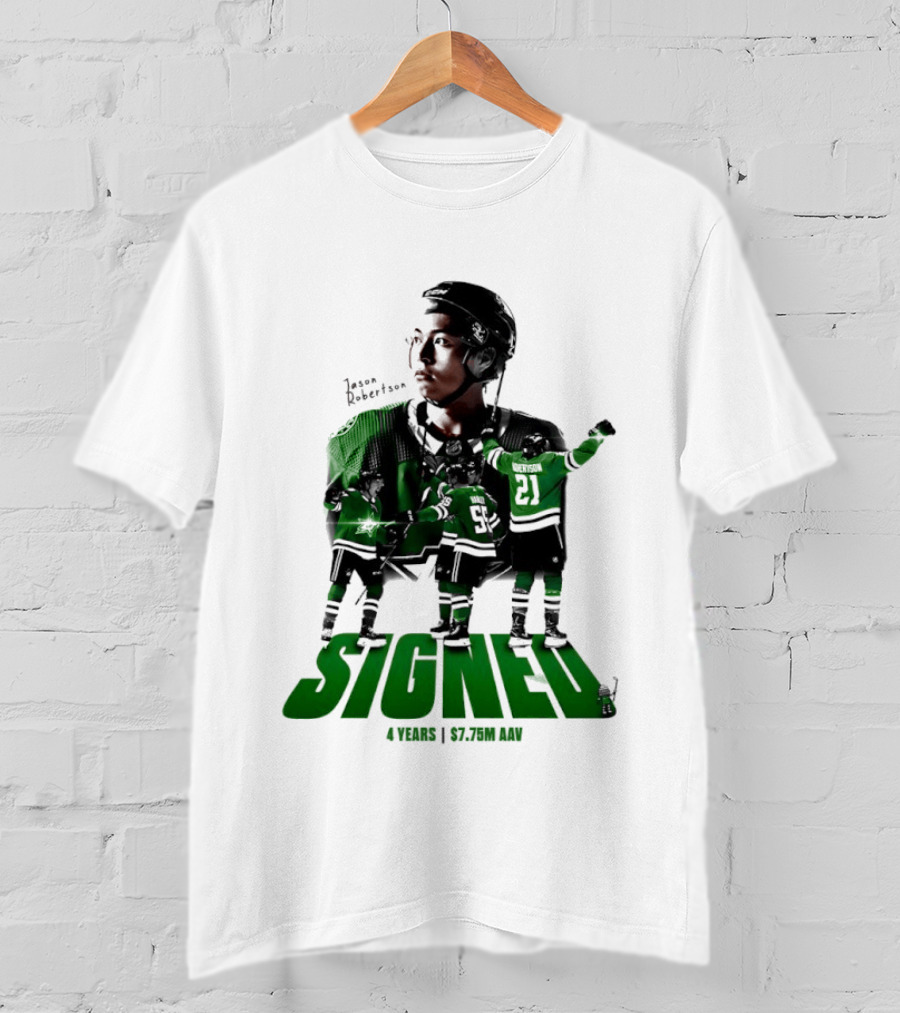 Jason Robertson Signed Dallas Stars 4 Years $7.75M AAV Contract T-Shirt