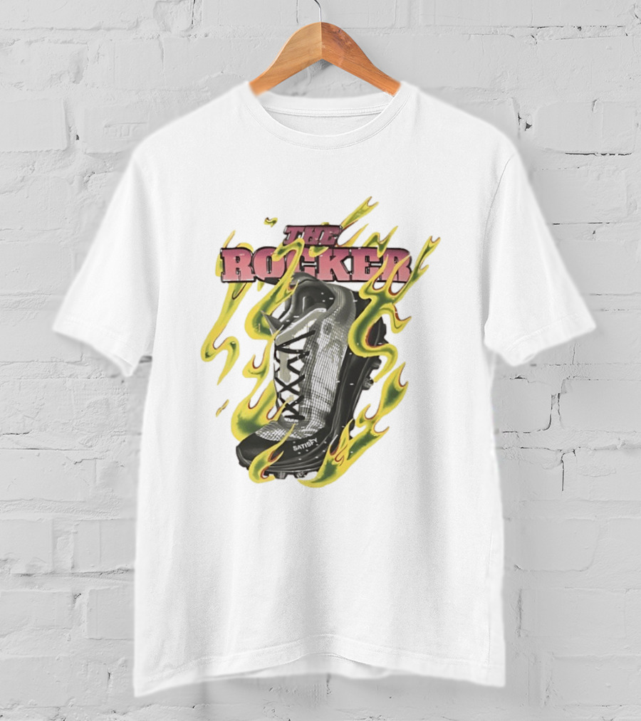 The Rocker Satisfy Running Original Trailblazer Flame Boot T-Shirt