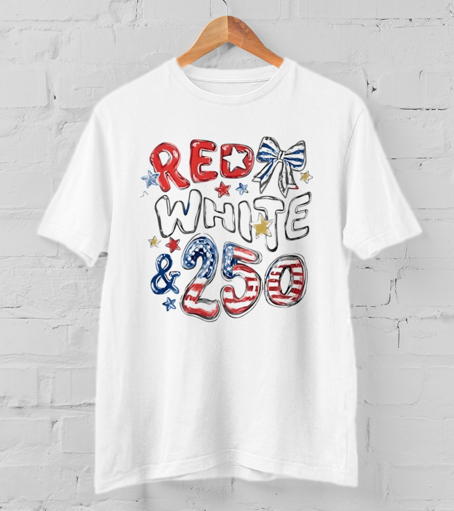Red White And 250 Stars & Stripes T-Shirt