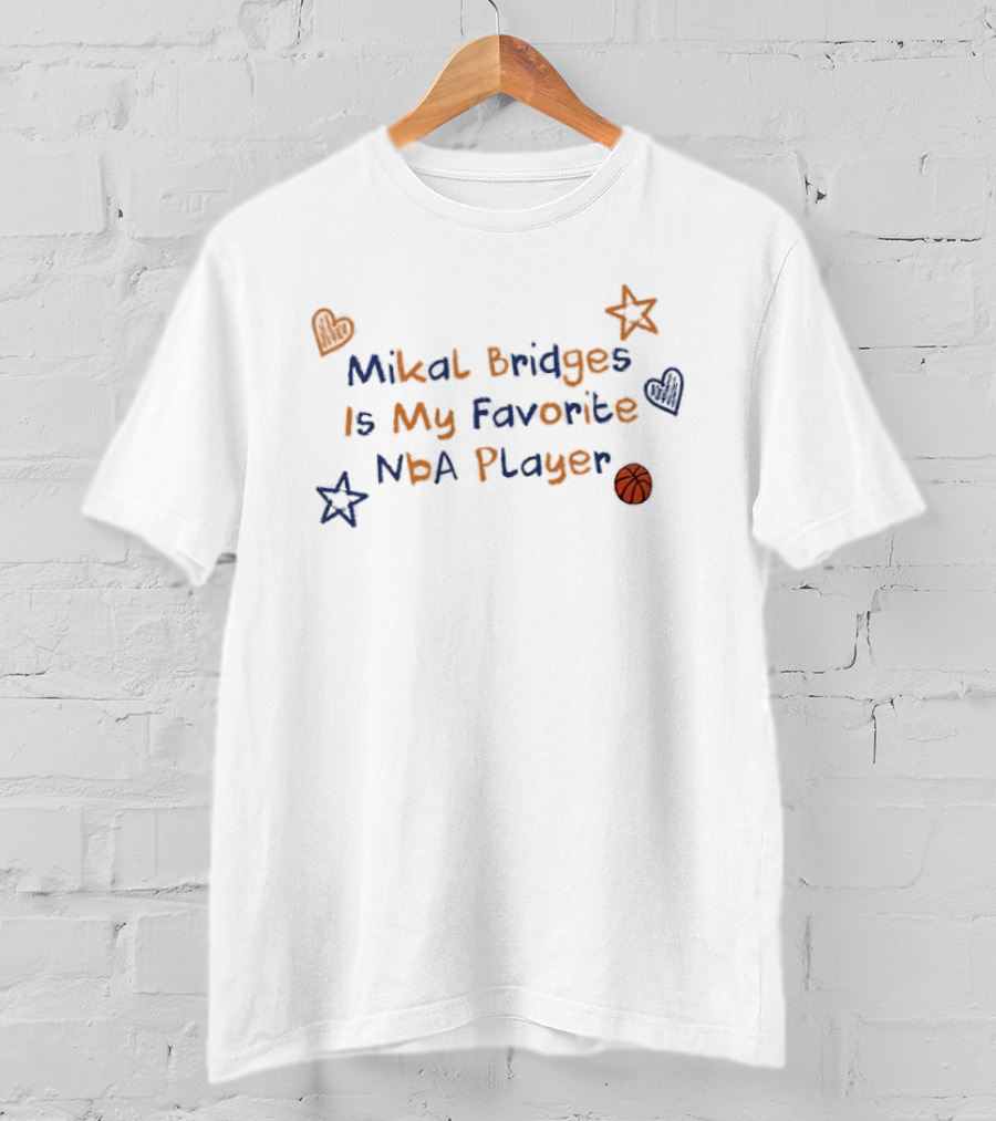 Mikal Bridges Is My Favorite NBA Player Basketball Stars Hearts T-Shirt