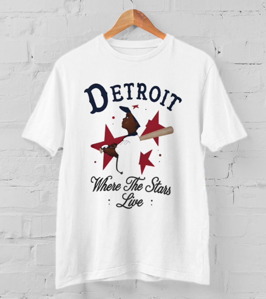 Detroit Baseball Where The Stars Live T-Shirt