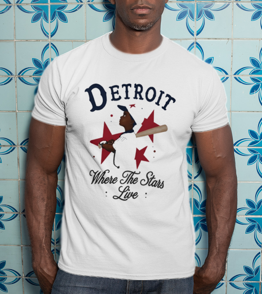 Detroit Baseball Where The Stars Live T-Shirt