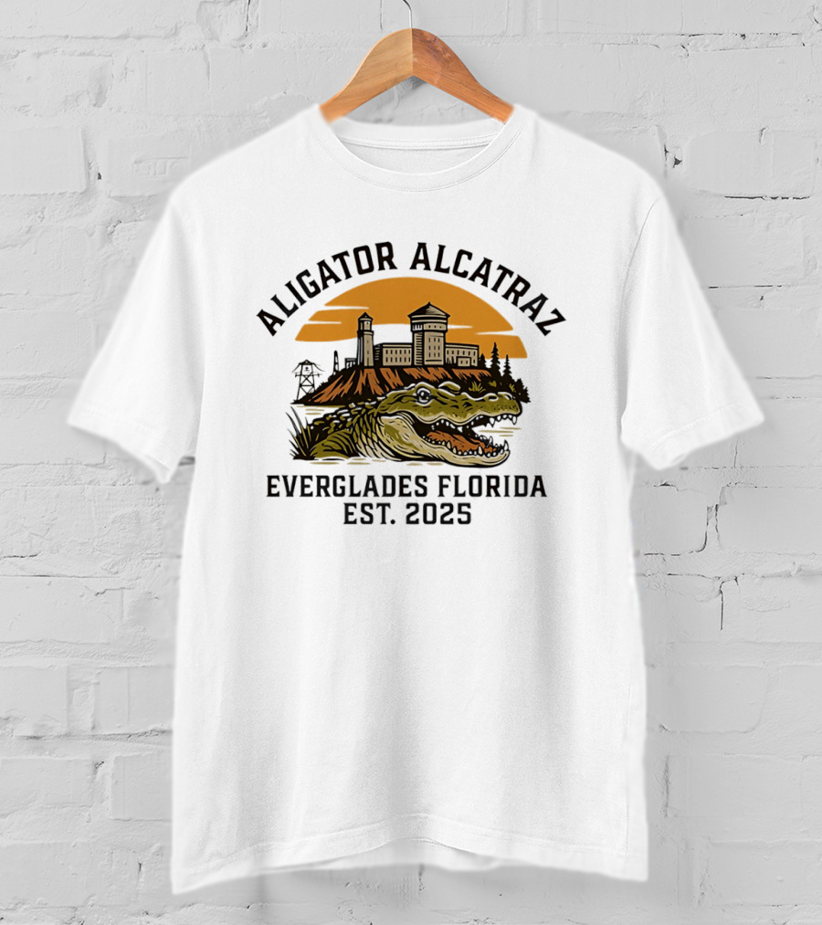 Aligator Alcatraz Everglades Florida Est 2025 T-Shirt