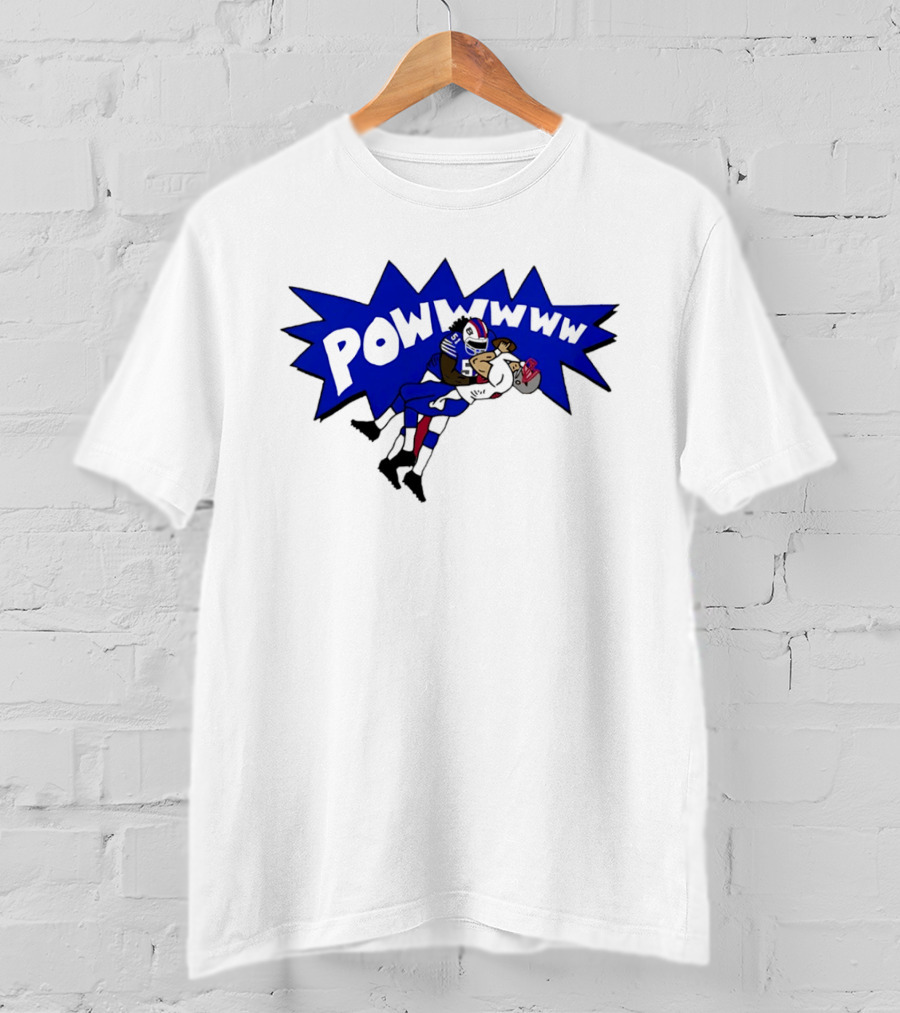 POWWWWW Buffalo Bills Football Tackle Action T-Shirt