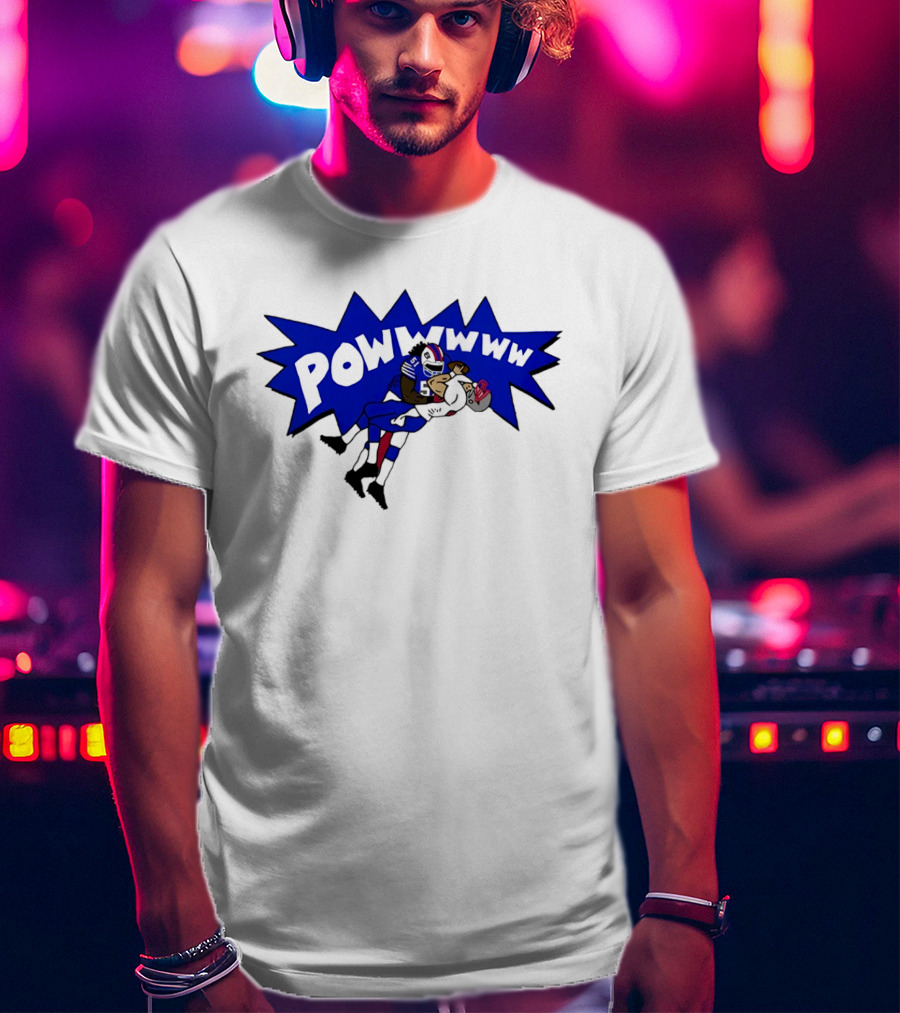 POWWWWW Buffalo Bills Football Tackle Action T-Shirt