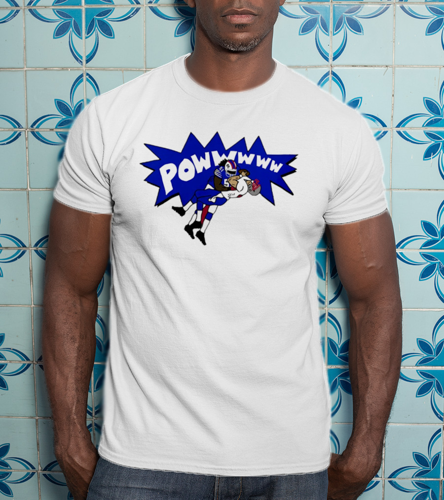 POWWWWW Buffalo Bills Football Tackle Action T-Shirt