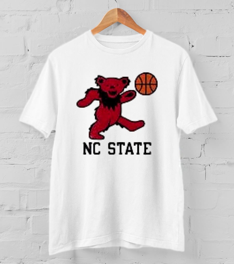 Grateful Dead NC State Wolfpack Bears Basketball Team Collaboration T-Shirt