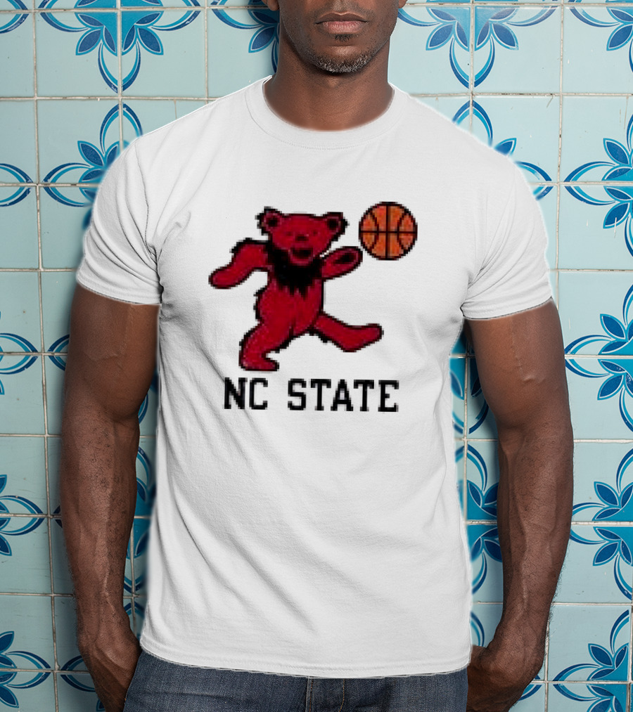 Grateful Dead NC State Wolfpack Bears Basketball Team Collaboration T-Shirt