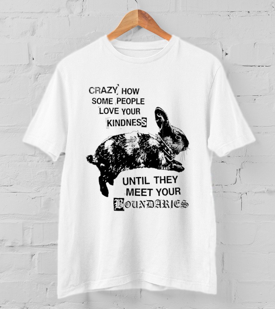 Rabbit Crazy How Some People Love Your Kindness Until They Meet Your Boundaries T-Shirt