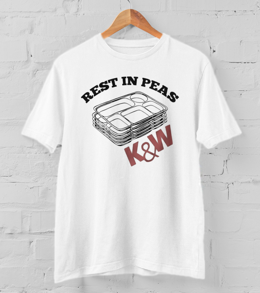 Rest In Peas K&W Cafeteria Tray Stack Retro Humor T-Shirt
