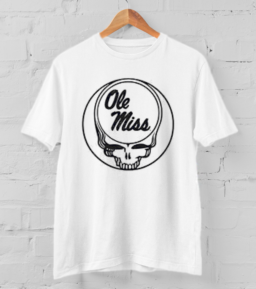 Grateful Dead Ole Miss Rebels Basketball Collaboration Skull T-Shirt
