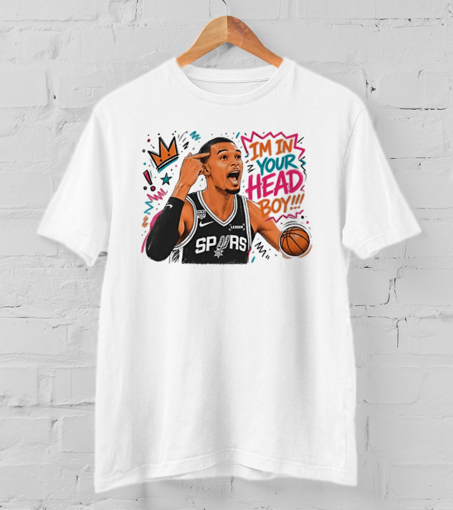 San Antonio Spurs Victor Wembanyama I'm In Your Head Boy Basketball Star T-Shirt