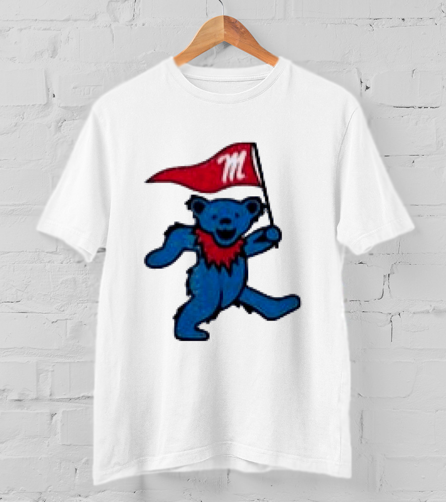 Grateful Dead Ole Miss Rebels Bears M Flag T-Shirt