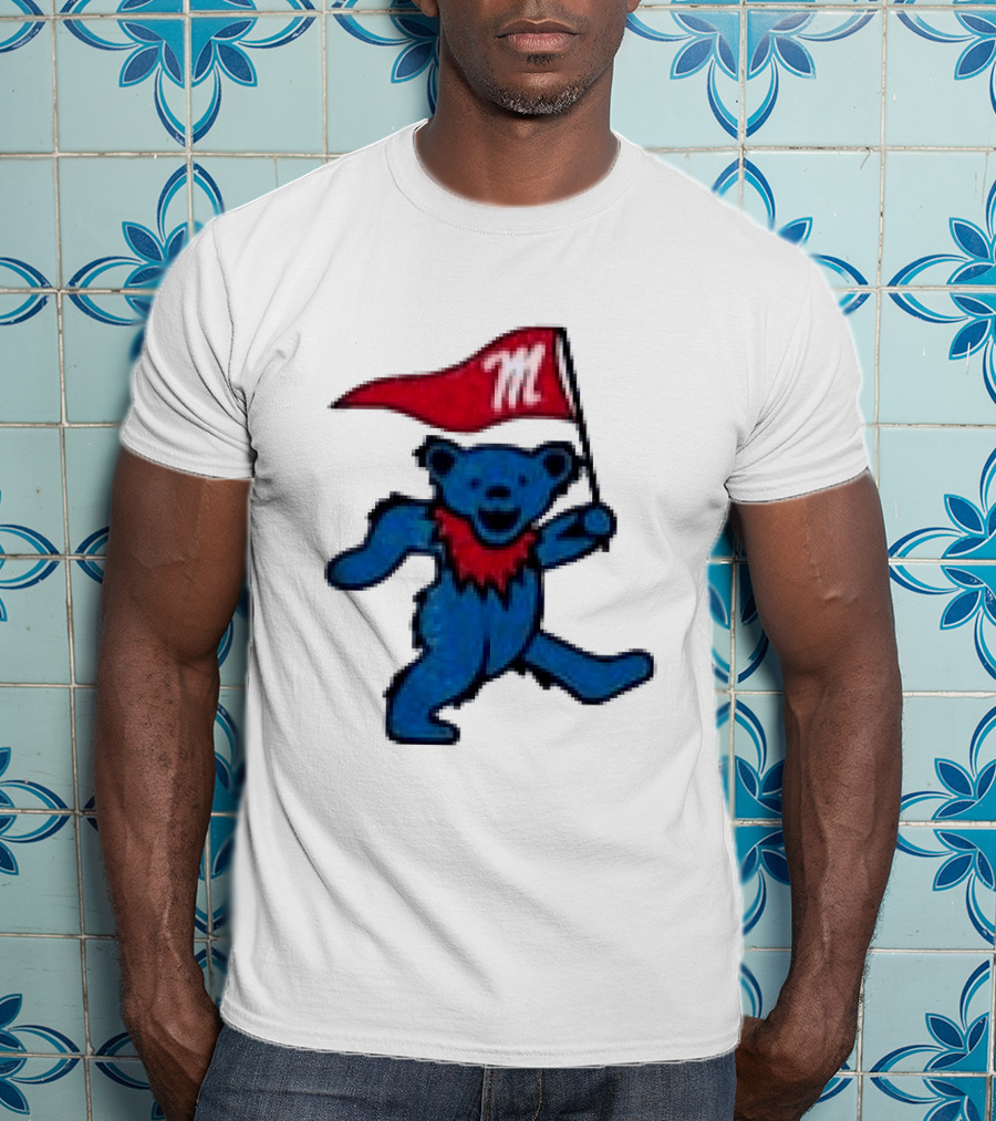 Grateful Dead Ole Miss Rebels Bears M Flag T-Shirt
