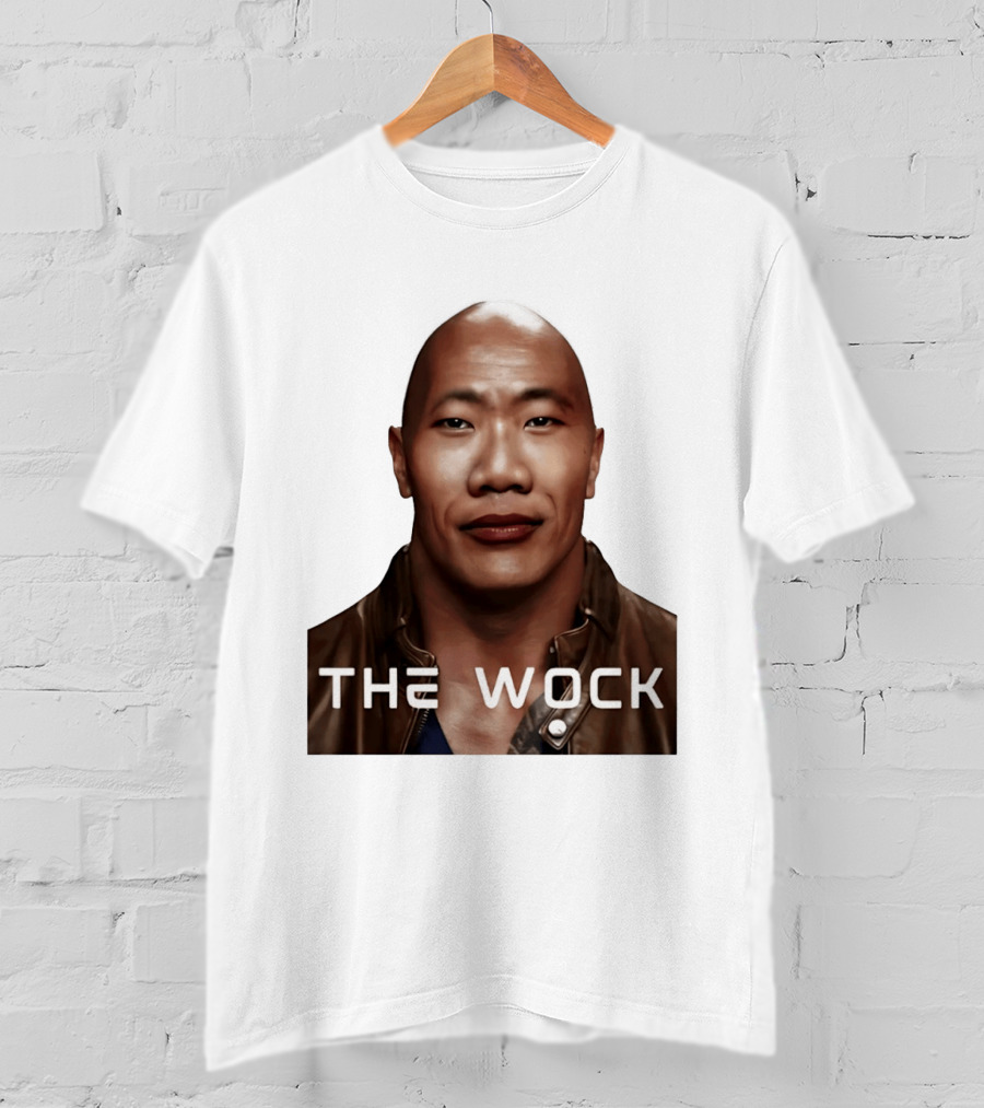 The Wock Parody Face Mashup The Rock And Wok T-Shirt