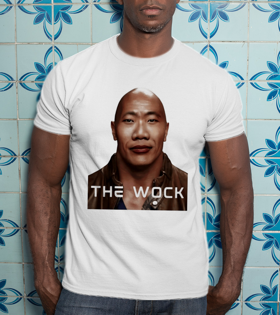 The Wock Parody Face Mashup The Rock And Wok T-Shirt
