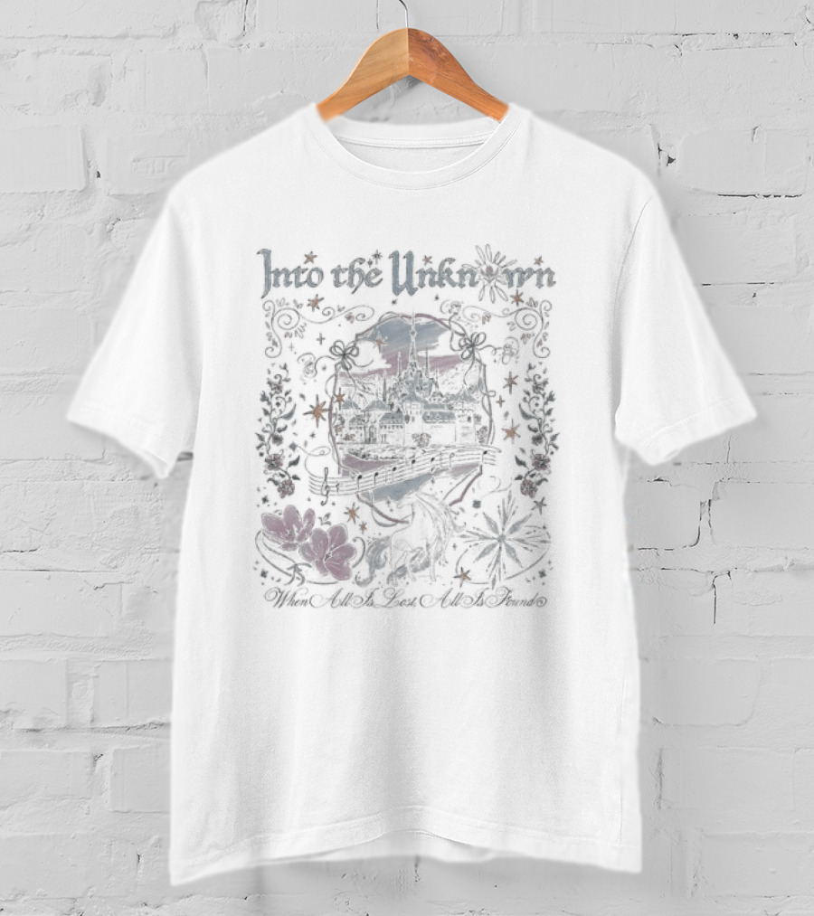 Into The Unknown When All Is Lost All Is Found Vintage Floral Mushroom T-Shirt