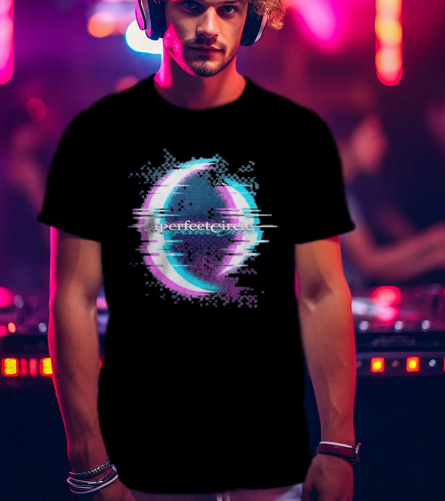 A Perfect Circle Neon Glitch Retro Aesthetic T-Shirt